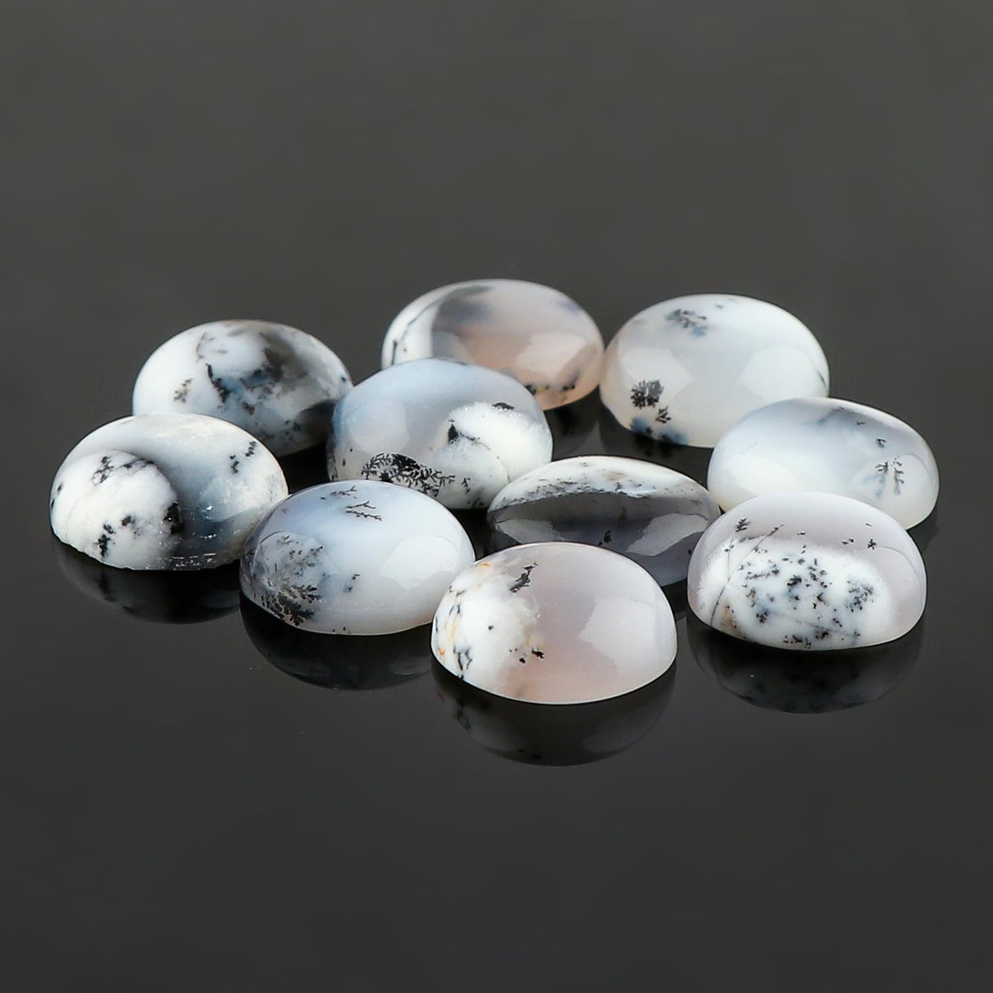 2 PCS, 12 MM, Natural Dendrite Opal Gemstone, Round Shape, Wire Wrapping Jewelry Making Stone Supply, Chakra Energy Healing Real Crystal, Birthstone, Gem Collection Wholesale deal