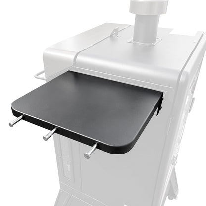 Folding Side Shelf for Pit Boss PBV4NX Vertical Pellet Smoker, for Pit Boss 4 Series Smoker Accessories, 12.8"x11" Grill Prep Table with 3 Hooks, Space-Saving Smoker Shelf