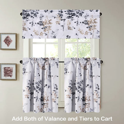 H.VERSAILTEX Valance for Kitchen Windows/Bathroom/Living Room/Bedroom Blackout Window Valance Thermal Insulated Rod Pocket Valance Curtains, 52" W x 18" L, 1 Panel, Bluestone and Taupe