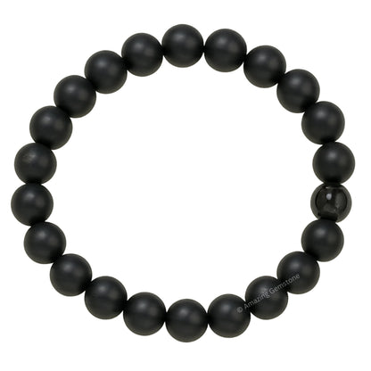 Amazing Gemstone Crystal Bracelet for Women Men's Gifts - Protection Healing Crystal Bracelet - 8mm Gemstone Beaded Stretchable Bracelet Pulseras Para Hombres Mujer Stocking Stuffers Mothers Day Gift (Shungite)