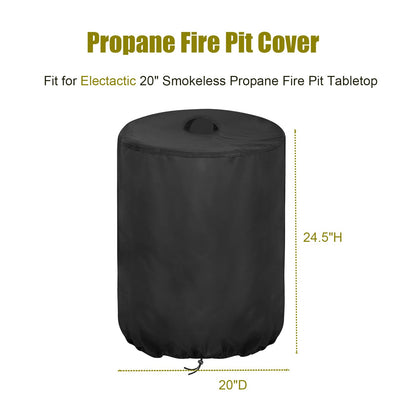 Aidetech Fire Pit Table Cover for Electactic 20" Smokeless, Waterproof Portable Fire Pit Cover, Outdoor Fire Tables Fireplace Covers-20 D x 24.5" H