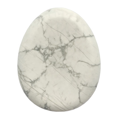 Bacatgem White Howlite Turquoise Water Drop Chakra Thumb Worry Stone,Stress Relax Healing Reiki Crystal Pocket Palm Stones