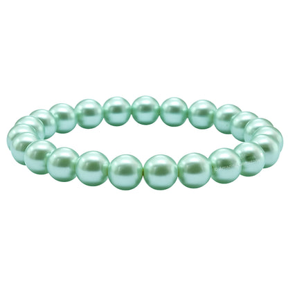 Amazing Gemstone Crystal Bracelet for Women Men's Gifts - Protection Healing Crystal Bracelet - 8mm Gemstone Beaded Stretchable Bracelet Pulseras Para Hombres Mujer Stocking Stuffers Mothers Day Gift (Pistachio Pearl)