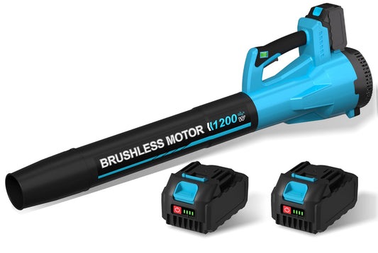 Leaf Blower,Cordless Leaf Blower with 2 X 4.0Ah Battery and Charger,6 Speed Mode Electric Leaf Blowers Cordless for Blowing Leaves,Blowers for Yard Garden Lawn Care and Dust,Gifts(M-Blue)