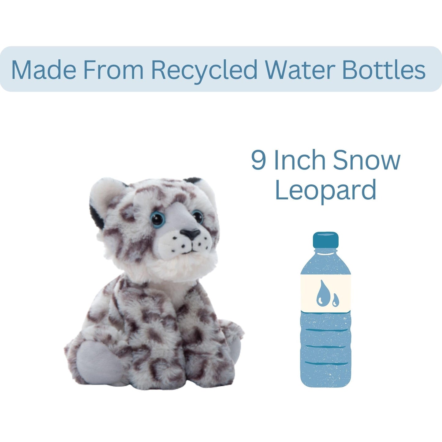 The Petting Zoo Snow Leopard Stuffed Animal Plushie, Gifts for Kids, Wild Onez Wildlife Animals, Leopard Plush Toy 9 inches