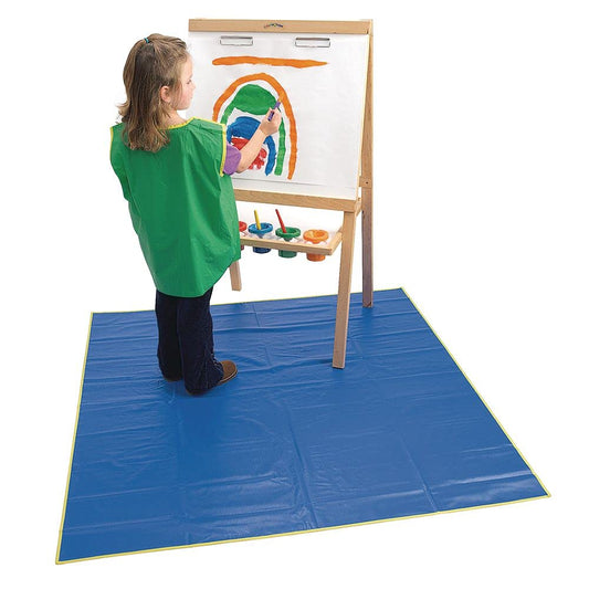 Colorations Brawny Tough Keep-It-Clean Mat, 52” x 52” – Durable Heavy-Duty Vinyl Classroom Floor Mat – For Easy Cleanup Indoors & Outdoors – Protective Floor Mat for Kids Crafts and Projects