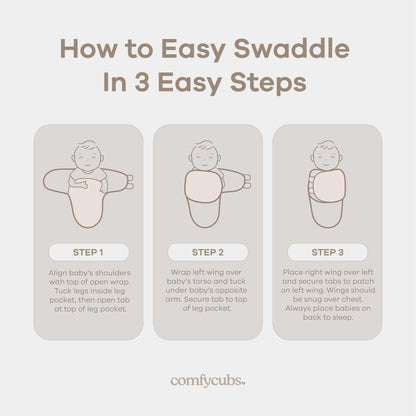 Comfy Cubs Easy Swaddle Blanket, 3 Pack - 100% Cotton Newborn Wrap, Small for 0-3 Months Infants, Breathable and Durable Sleep Sack for Babies - Blush, Mauve & Mulberry