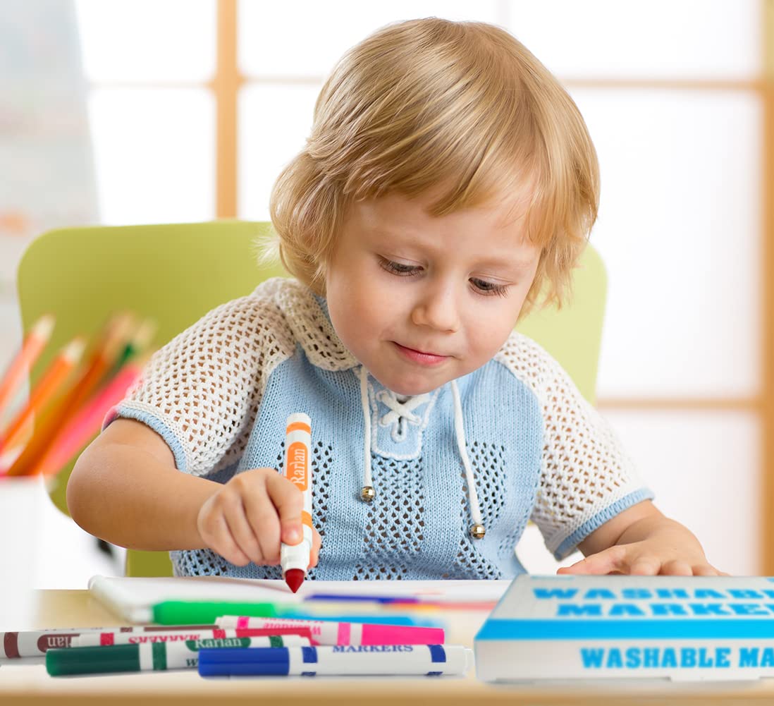 Rarlan Washable Markers Bulk, Markers for Kids, Classpack, 12 Colors,12 Boxes, 144 Count