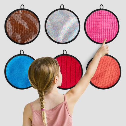 Inbeby 16 Set Round Sensory Mini Mats Textured Sensory Tiles - Sensory Toys for Autistic Children, Babies and Toddlers with Sensory Issues - Tactile Sensory Walls Sensory Mats for Fidgeting Activity