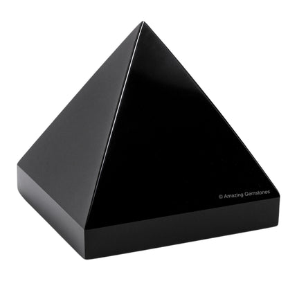 Amazing Gemstone Black Obsidian Pyramid Crystal Healing Stones - 2" Great Pyramid Figurine of Natural Stone Pyramid for Meditation, Reiki, Chakra Balancing and Crystal Pyramids Grid