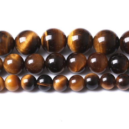 36PCS 10MM AAA Yellow Tiger Eye Stone Beads Natural Gemstone Bead Crystal Healing Energy Jewelry Making DIY 15 inches