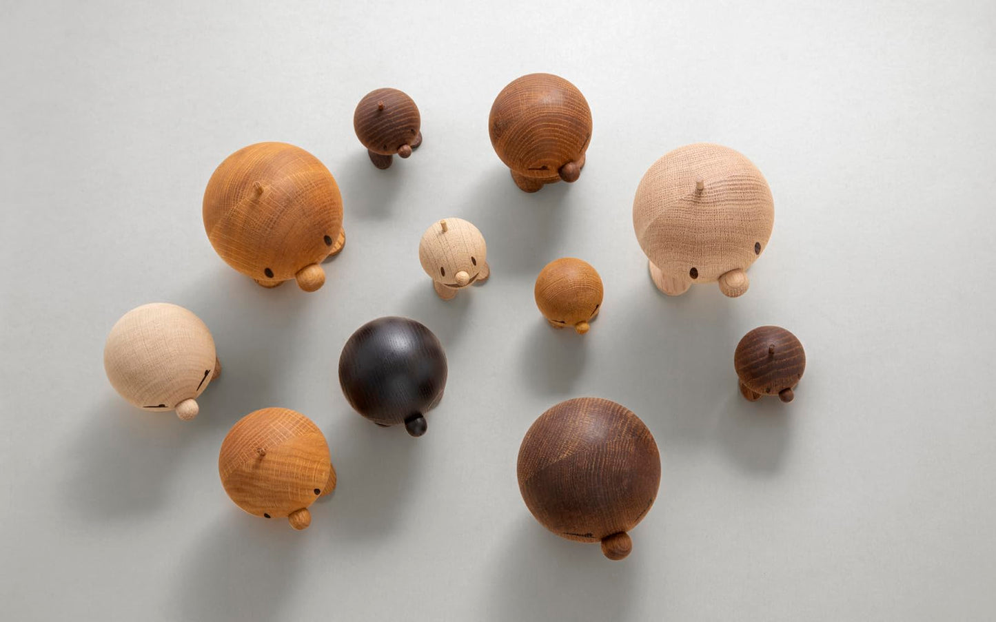 Hoptimist Bumble Smoked Oak, Woody Brown, Home Decor Ornament - Scandinavian Design, Wood W/Metal Spring, Small- Creates Cheerful Movement