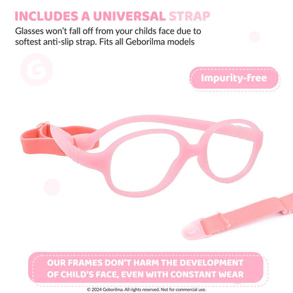 Geborilma Unbreakable Eyeglasses for Kids Flexible Glasses - XS Toddler Glasses Frames 1-3 - Baby Eyeglass Frames 43-15-128