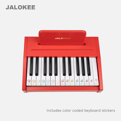 JALOKEE Kids Piano Keyboard, Digital Piano for Kids, Music Educational Instrument Toy, Wood Toy for 3+ Girls and Boys (Red, 25 Keys)