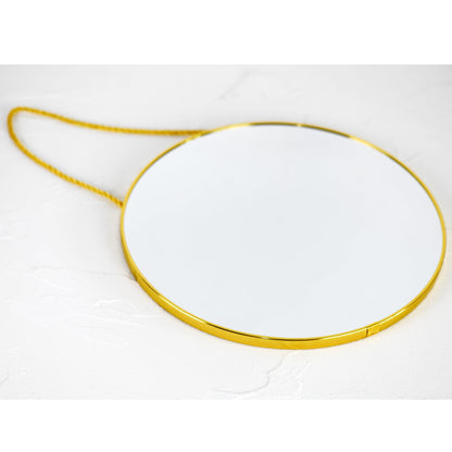 ZYGNHMO Round Wall Mirror Door Mirror PVC Plastic Frame (Gold, 11.8 inch)