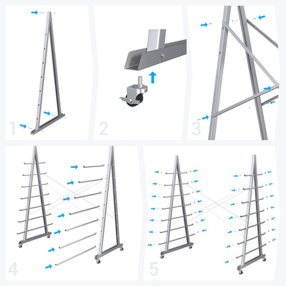Xikopus Floor Standing Lumber Horizontal Storage Rack with 7 Tiers, Heavy-Duty Metal Adjustable Arms Pallet Racking, Free Standing Bar Storage Cantilever Rack for Basement, Up to 2500 LBS