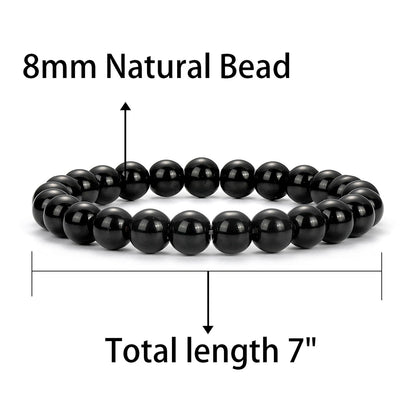 Gnamy Black Lava Bracelet for Women, Healing Crystal Bracelet for Spiritual Healing Positive Energy Stress Relief, Natural Stone Stretch Beads Bracelets Jewelry Birthday Gifts for Daughter Friends Girlfriend Her