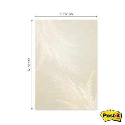 Pampas Grass Sticky Note Pads / 4" x 6" Repositionable Trendy Boho Sticky Notes / 50 Sheets Per Pad/Set of 5 Designs/Made in USA