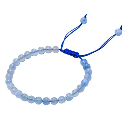 Amazing Gemstone Aquamarine Bracelet for Women Men's Gifts - Protection Healing Crystal Bracelet - 6mm Gemstone Beaded Adjustable Bracelet Pulseras Para Hombres Mujer Stocking Stuffers