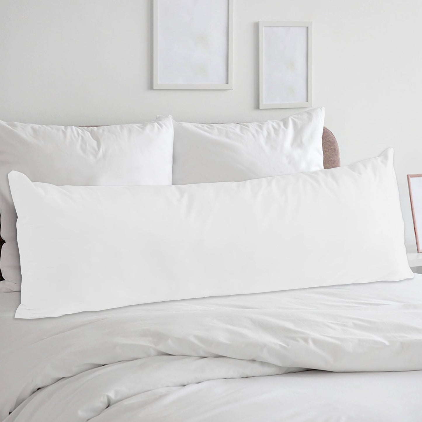 StangH White Velvet Body Pillow Cover with Hidden Zipper, Super Soft Touch Body Pillowcase for Kids Babies/Pregnant Women/Adults, Beach White, 20 x 54-inch, 1 Piece