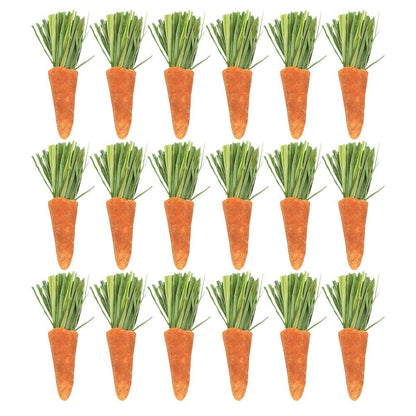 GANAZONO Rabbit Chew Carrots Small Animals Teething Sticks Hamster Chewing Toys Natural Dental Care Chew Pet Toys 2.55X0.59X0.59 Inches 18 Pack