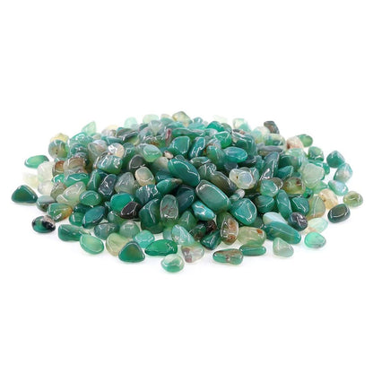 WAYBER Natural Green Agate Pebbles, 1 Lb/460g Decorative Rocks Non-Toxic Crystal Stone Irregular Quartz Gemstone Crushed Pieces Tumbled Stone Chips for Jewelry Making/Home Decoration