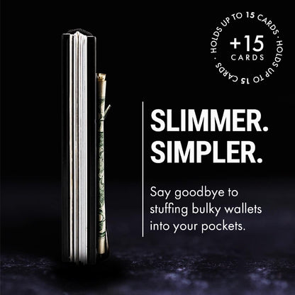 Mountain Voyage Co Minimalist Wallet for Men & Women - Slim RFID Wallet, Scratch Resistant, Credit Card Holder & Money Clip, Easily Removable Money & Cards, (Matte Carbon Fiber)