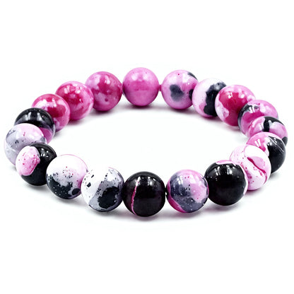 PZTIIY Natural Energy Healing Stone Charm Bracelet 10mm Natural Energy Healing Lava Rock Bracelet - Unisex (Small)