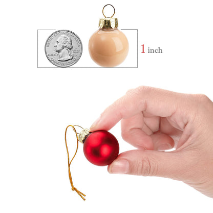 Kingrol 50 Pack 1 Inch Glass Ball Ornaments, Mini Christmas Tree Decorative Balls, Decora Baubles Pendant for Xmas, Wedding, Party, Home Decor