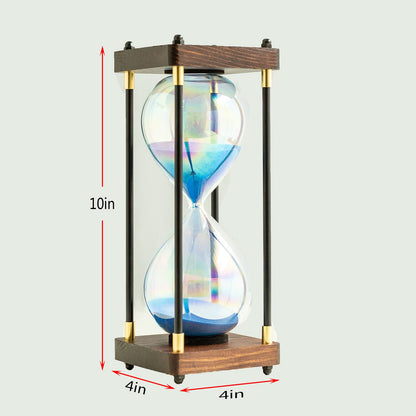 Rainbow Hourglass Timer,60 Minutes Sand Timers,Hour Glass with Sand Timer for Gift,Hourglass Decor for Home, Desk,Office, Wedding Decor (Blue)