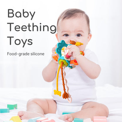 taotaotoys Toddlers Airplane Travel Toys Montessori Toys for Babies 6-12 Months Boy Girl Sensory Baby Infant Car Seat Toys Essentials Silicone Pull String Newborn 1 2 3 Year Old