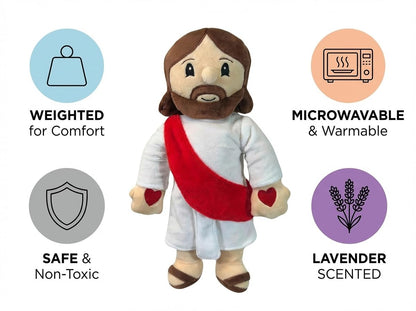 Jesus - Microwavable & Weighted Plush Stuffed Animal - Heated Plushie for Warmth - Cute, Soft, Cozy Toy for Adults & Children (Boys, Girls, & Toddlers) by Warm Pals