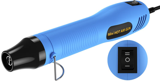Mini Heat Gun, 2-Temp Settings 482℉ & 662℉（250℃&350℃） Fast Heat Hot Air Gun Tool and 5Ft Long Cable Overload Protection for Crafting, Vinyl Wrap and Shrink Tubing