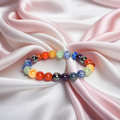 VIVIRAA 7 Chakra Bracelet - Handmade Healing Crystal & Gemstone Bracelet for Spiritual Balance, Positivity, Good Luck, Money & Prosperity | Unique Gift for Women/Mom (7 Chakra - MultiColor)