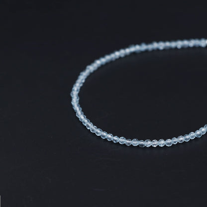 Gempires Handmade Sky Blue Topaz Gemstone Beaded Bracelet for Women | 2.4–2.5 mm Faceted Natural Stone | Adjustable 7+1 Inch Silver Plated Chain | Dainty Minimalist Stacking Jewelry | December Birthstone Gift