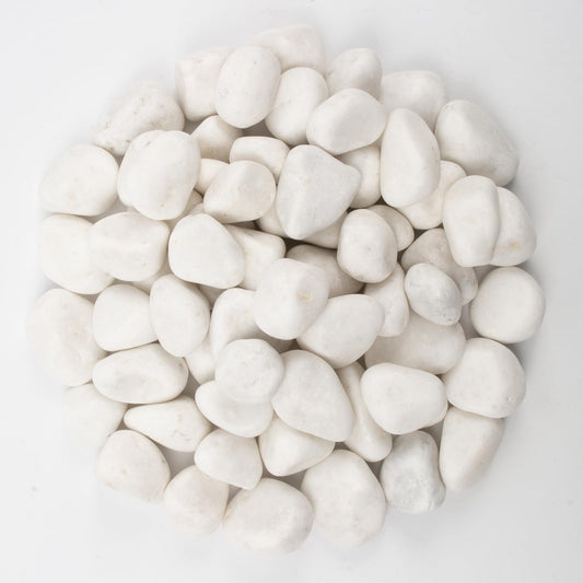 LOOIOOJ 10lbs White River Rocks, Polished Pebbles for Plants, Garden, 1-2 Inch Decorative Stones, Ideal for Fish Tanks, Vases, Crafting, and Landscaping (Weight : 10 LB, Pure White)