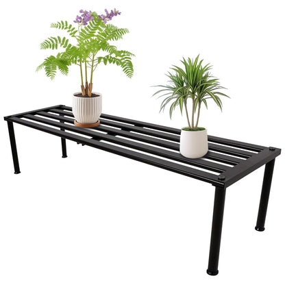 MultirackX Metal Plant Stand, Rust-proof Aluminum Display Rack, Plants Display Stands Decoration Racks for Living Room Garden Balcony Patio (Ebony, 42.5Inch Tall Leg)