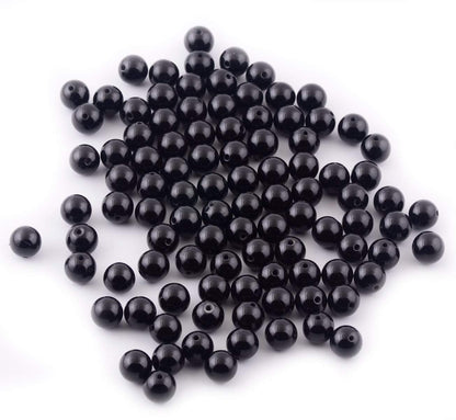 Natural Stone Beads 100pcs 10mm Black Obsidian Round Genuine Real Stone Beading Loose Gemstone Hole Size 1mm DIY Charm Smooth Beads for Bracelet Necklae Earrings Jewelry Making (Black Obsidian, 10mm)