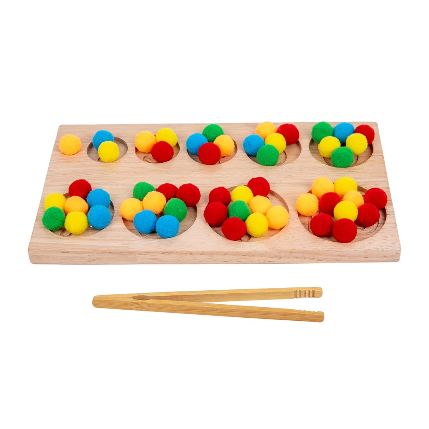 Adena Montessori Wooden Peg Balls Double-Sided Rainbow Beads Game Counting Matching Game Bead Counting Fine Motor Skill Montessori Toys Early Montessori Sorting Toys