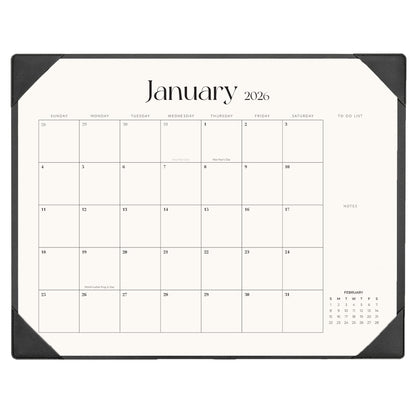 Tutazook Large Desk Calendar 2026-2027 with Desk Mat, Desktop Calendar 18 Monthly Runs from January 2026 to June 2027, Desk Pad Calendar 22 x 17 Inch Perfect for Planning, Organizing, and Scheduling Your Life (Black)