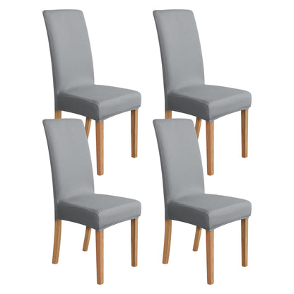 Amazon Basics Dining Chair Covers, Stretch Parson/Dining Chair Slipcover, Removable Washable Chair Protector for Home/Restaurant/Banquet, Light Grey Pack of 4