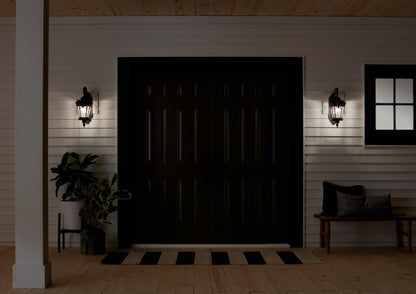 Kichler Tournai 18” Outdoor Wall Light with Clear Seeded Glass in Londonderry, 1-Light Traditional Fixture, 9356LD