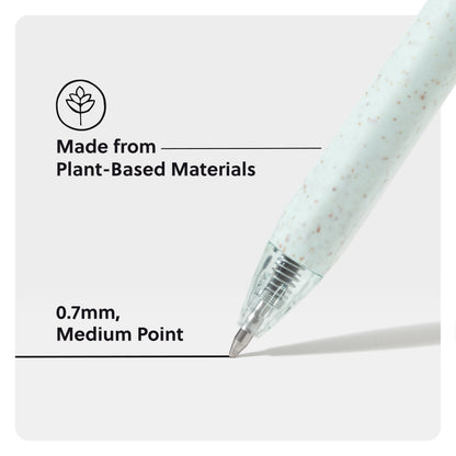 U Brands U-Eco Gel Click Pens with Refills, Set of 8, Core Speckle, Medium (0.7 mm) Point, Black Ink
