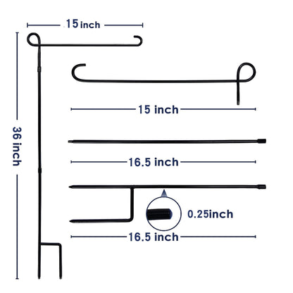 Topadorn Suede Garden Flag Stand Set with 2 Suede Double-Sided 12x18 Inch Flags – Metal Holder Pole Stake for Yard, Patio, Lawn Outdoor Decor(Flower)
