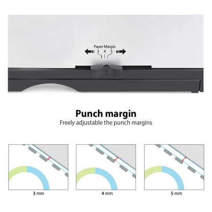 MAKEASY Binding Machine, 21-Hole, 450 Sheets, Comb Binding Machines with 1 Box Comb Bindings Spines, Comb Binder for Letter Size, A4, A5 Paper