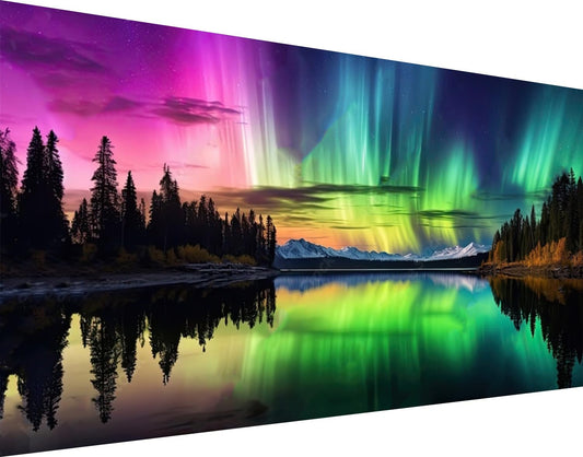 Meothan Northern Lights Diamond Painting Kits for Adults，5D Large Size Northern Lights Diamond Art for Adult Beginners, Full Drill Aurora Crafts Gem Art Painting for Home Wall Decor 27.6x15.8in