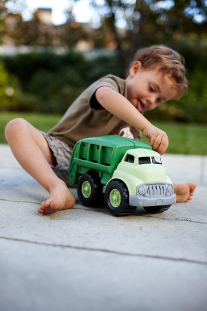 Green Toys Recycling Truck in Green Color - BPA and Phthalates Free Garbage Truck for Improving Gross Motor, Fine Motor Skills. Kids Play Vehicles