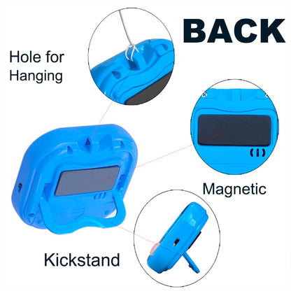 Timers, BESTWYA Magnetic Timer with Clear LCD Screen 3 Big Buttons On/Off Switch Count Up and Down Function for Kitchen,Study,Work,Exercise Training,Outdoor Activities (6,6 Colors)