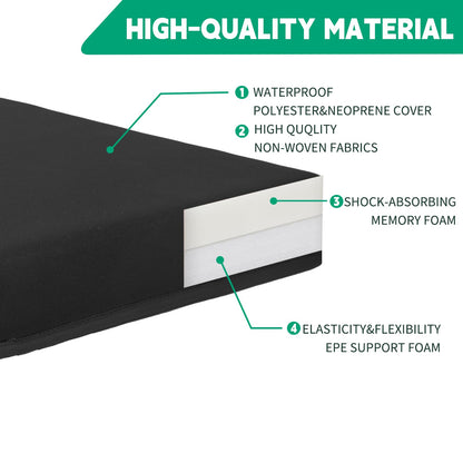 OFiSEXPT Garden Kneeling Pad, Memory Foam Knee Cushions for Gardening, Extra Thick Knee Pad, Water Resistant Prayer Pillow for Work, Yoga, Physical Therapy(Black)