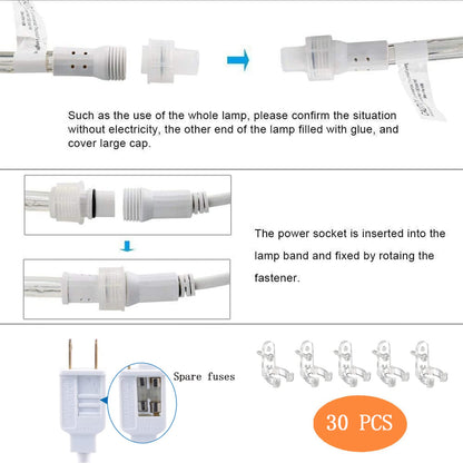 100ft LED Rope Lights Outdoor, 720 LED Connectable and Flexible Tube Lights with 8 Modes, Waterproof LED Rope Lighting for Garden, Patio, Pool, Bedroom, Party, Indoor Outdoor Decoration (White)